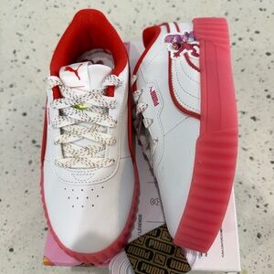New girls Puma White Sneakers with Pink Platform Sz 13, 2